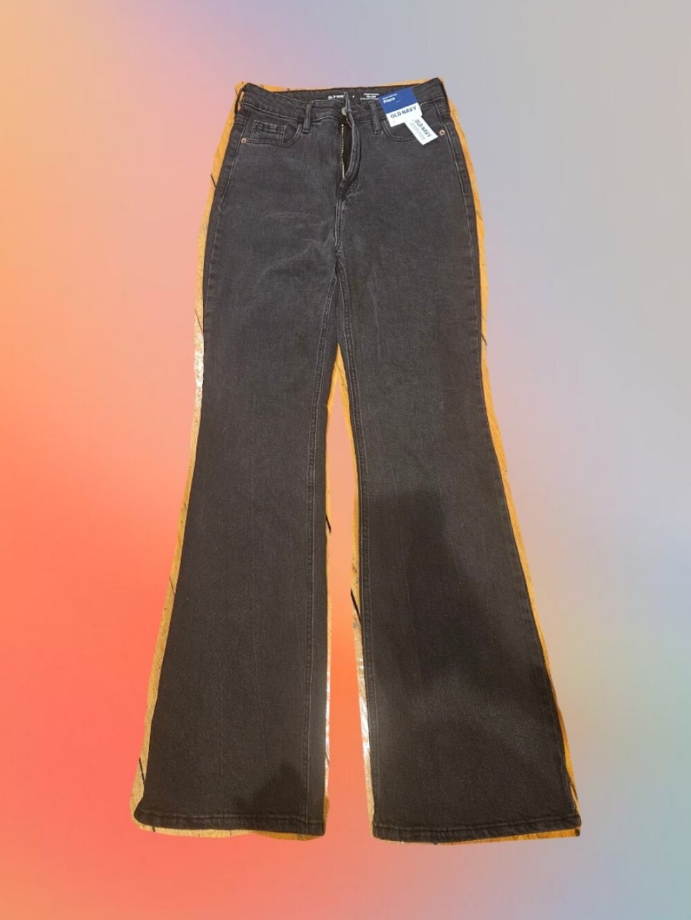 Old Navy Black/Grey Higher High-Rise Flare Jeans